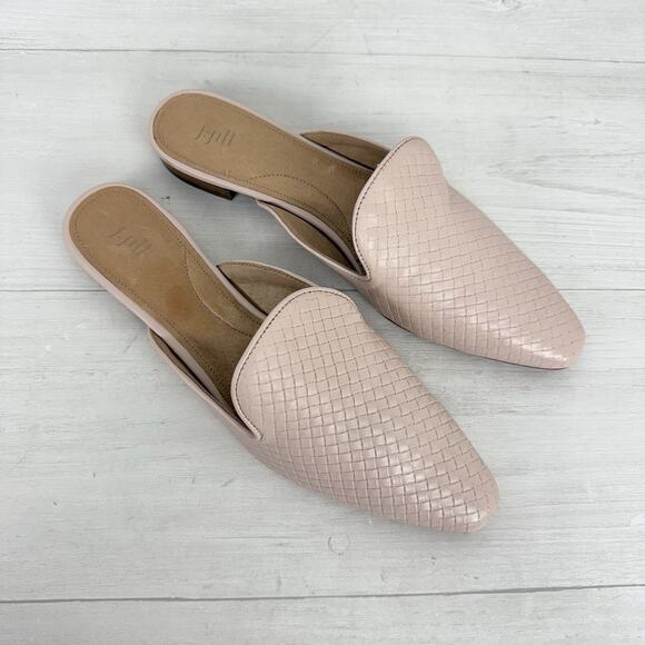 NEW J. Jill Leather Slip On Mules Flats Size 10 Pointed Toes Blush Pink Preppy - Picture 1 of 11